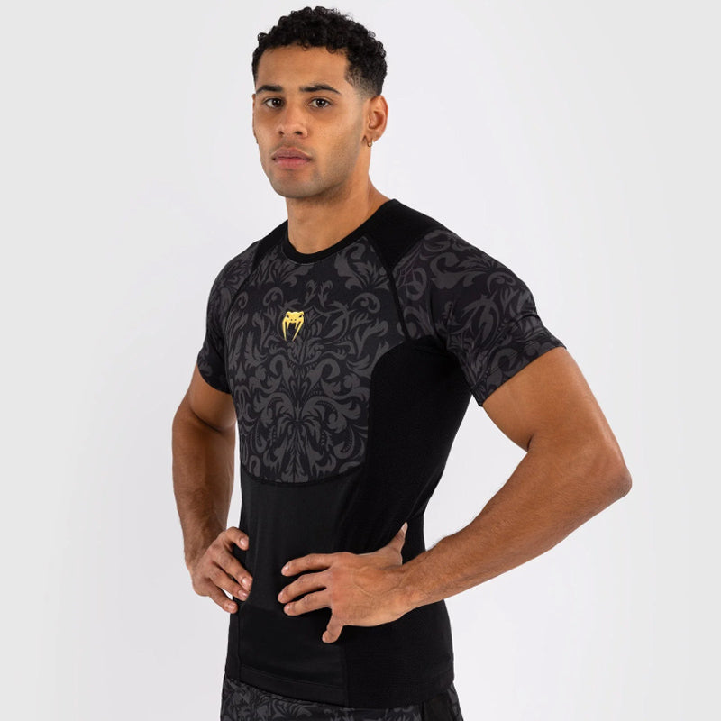 Ilia Topuria Unmatched Short Sleeve Rashguard Black Gold