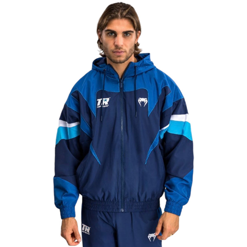 X Top Rank Original Hooded Tracksuit Jacket Navy Blue
