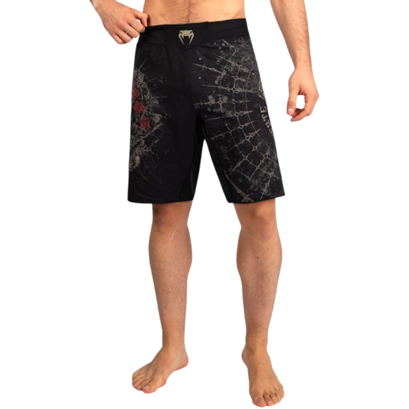 Santa Muerte 5.0 Fightshorts Deep Black Gold