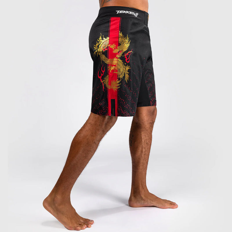 Tekken 8 Marshall Law Fightshorts Black Red Gold