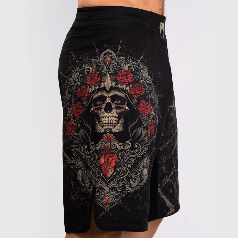 Santa Muerte 5.0 Fightshorts Deep Black Gold
