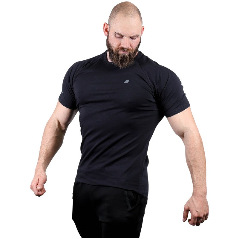 Schwarzes Bodysport-T-Shirt