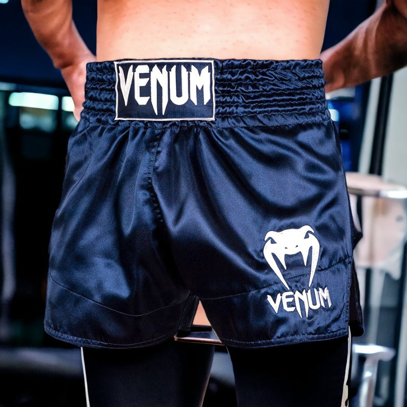 Muay Thai Shorts Classic Navy Blue-Venum